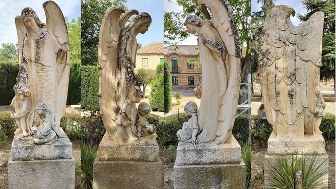 Talla de un ángel de la guarda que ha sido objeto de un proceso de restauración por la Diputación de Granada