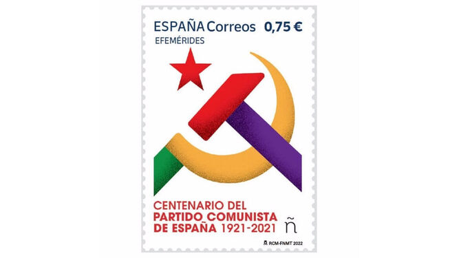 El sello de Correos que conmemora el centenario del PCE
