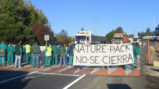 Una protesta de los trabajadores de Nature Pack.