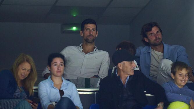 Novak Djokovic, en las gradas del Carpena.