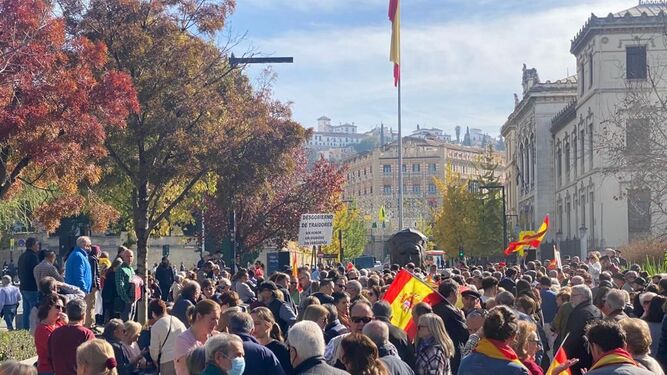Imagen de la concentración convocada por Vox para este domingo en Granada