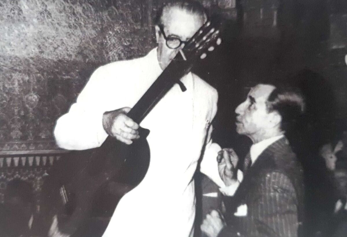 Andrés Segovia y Gallego Burín, durante el primer festival de Música y Danza.