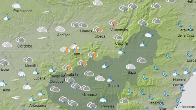 Tiempo en Granada | Lluvia con un ligero ascenso en las temperaturas