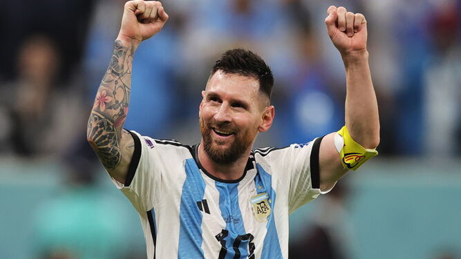 Messi celebra la clasificación para la final del Mundial.