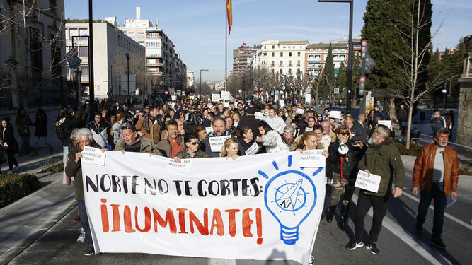 Imagen de archivo de una manifestación contra los cortes de luz en 2019.