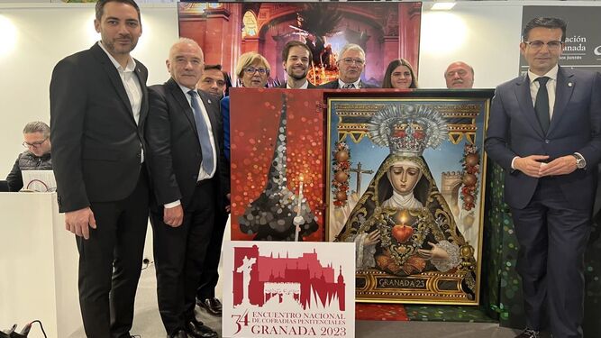 Imagen de la presentación del cartel de Semana Santa de Granada en Fitur 2023