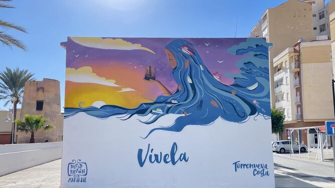 Torrenueva pone color a una de sus paredes gracias a los artistas David Pavón y María Die
