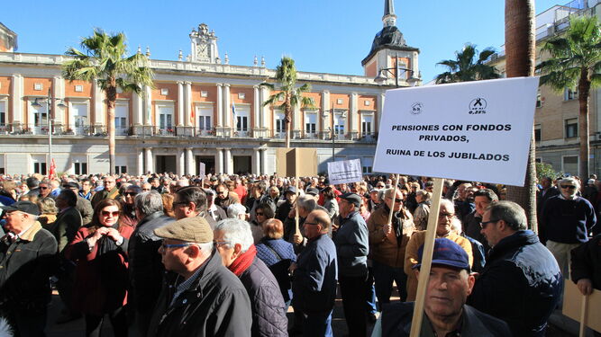 Manifestación de pensionistas en Huelva