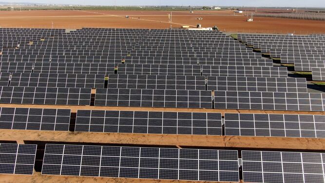 Planta fotovoltaica de los regantes en el Valle del Guadalquivir.