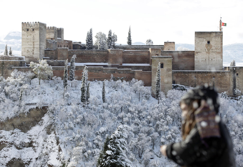 Vista espectacular de la Alhambra en aquel 28F de 2013.