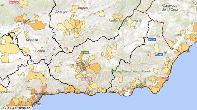 Mapa evolución del alquiler en Granada