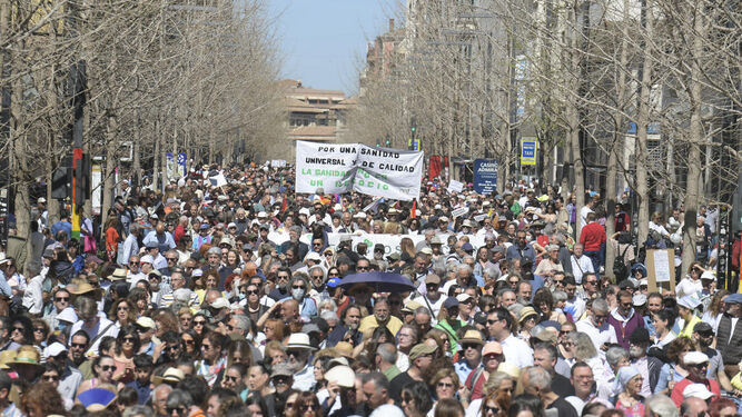 Imagen de la manifestación del sábado en Granada, la más numerosa de Andalucía.