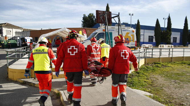 Imagen de archivo de un simulacro de terremoto en Granada