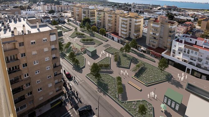 Así es la remodelación del bulevar de Reyes Católicos que proyecta el PSOE en San Fernando.