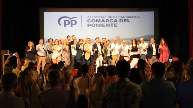 Imagen del cierre del acto de presentación de las candidaturas del PP en el Poniente de Granada