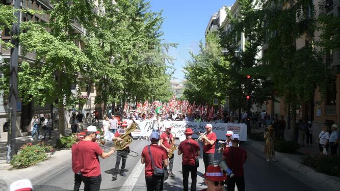 Imagen de la manifestación del Día Internacional del Trabajo en Granada