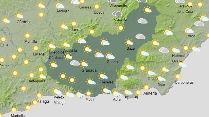 Mapa meteorológico para este domingo 14 de mayo en Granada