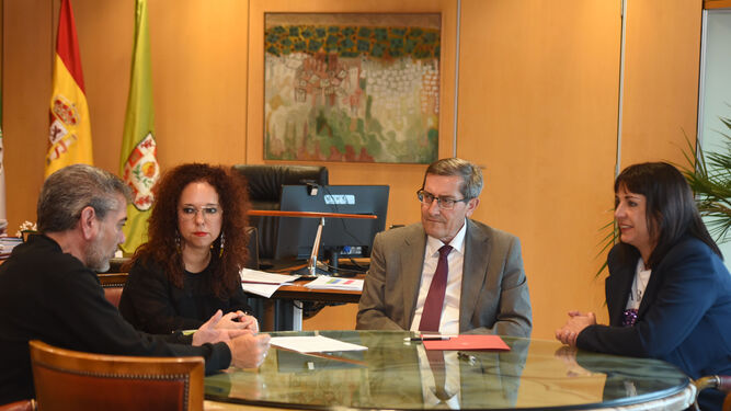 Imagen de la reunión entre la Diputación de Granada y FEGRADI