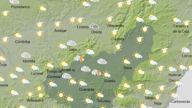 Tiempo en Granada | La provincia espera chubascos acompañados de granizo durante este martes