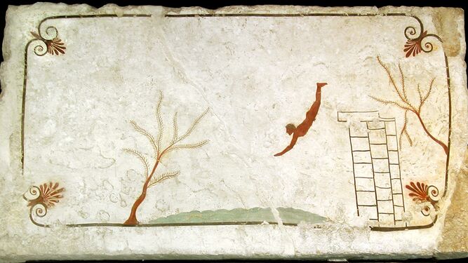 Tumba del nadador, Paestum, hacia 480 a.C.