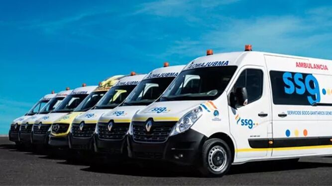 Ambulancias de la empresa andaluza SSG.