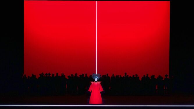 Un instante de la representación de la ópera 'Turandot' que viaja este miércoles a Granada.