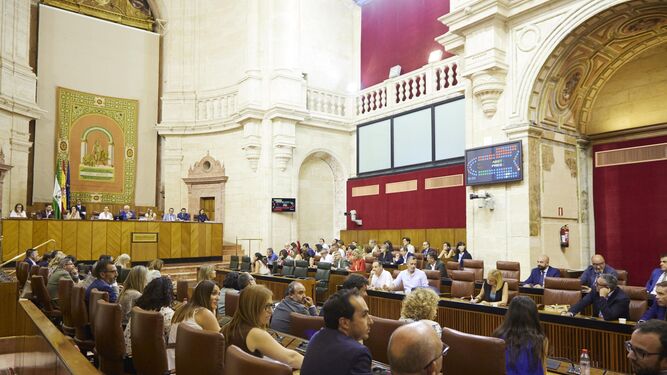 Imagen del pleno del Parlamento andaluz de la semana pasada.