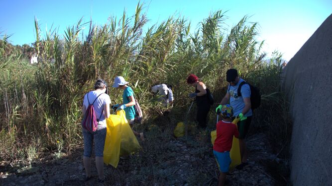 Una jornada de limpieza en la desembocadura del Guadalfeo para concienciar sobre la importancia de mantener el medio ambiente