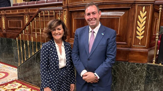 Carmen Calvo y José Antonio Rodríguez Salas, diputados por Granada del PSOE en el Congreso