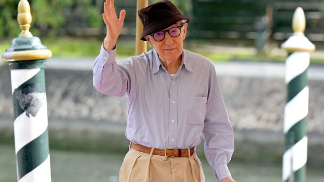 Woody Allen a su llegada a Venecia.