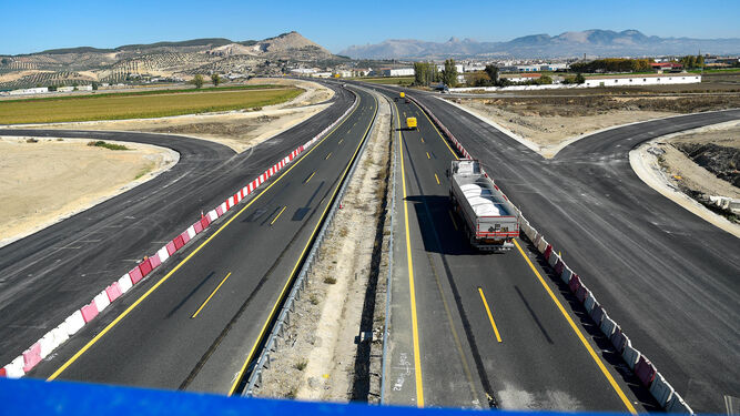Imagen de las obras llevadas a cabo en la Autovía GR-43 de Granada