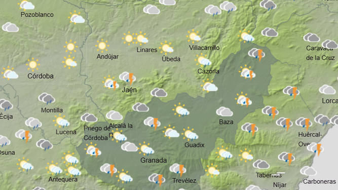 Las lluvias y las tormentas tendrán este jueves en riesgo a la provincia de Granada