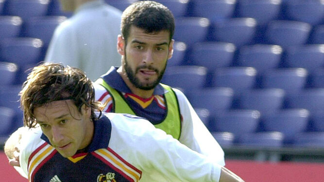 Alfonso y Guardiola en una concentración de la Selección Española