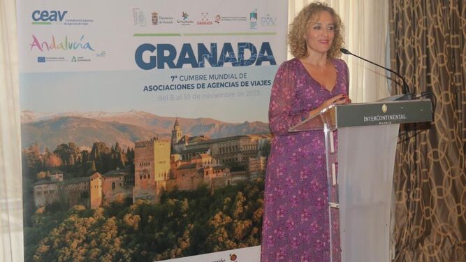 Nievas presenta la cumbre granadina en Madrid.