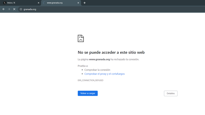 Web del Ayuntamiento de Granada a las 14:13 horas