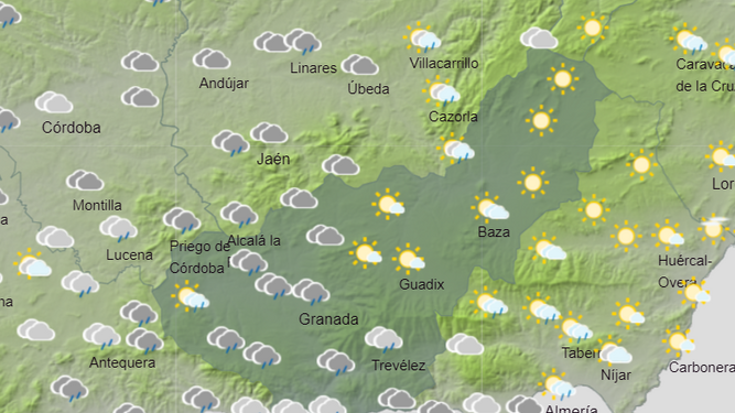 Tiempo en Granada | Se espera una tarde pasada por agua en distintos puntos de la provincia