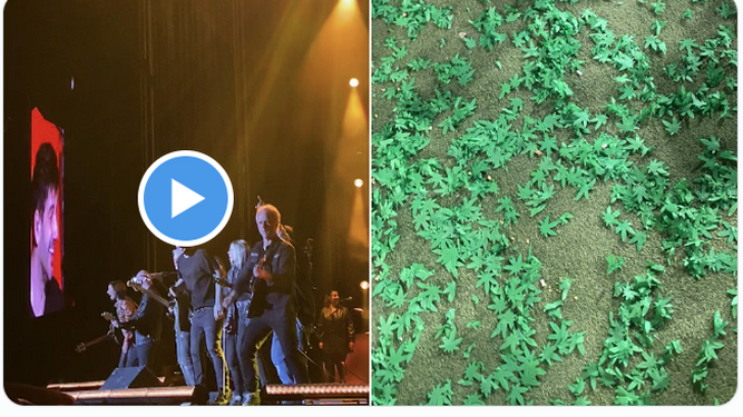 Melendi la vuelve a liar: lanza confeti en forma de marihuana en su concierto en Granada