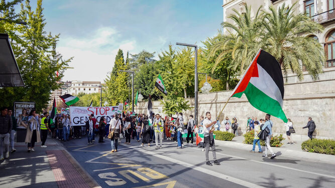 Manifestación hace dos semanas por Palestina en Granada.