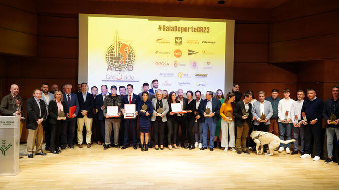 Foto de todos los premiados por la Asociación Española de la Prensa Deportiva en Granada.