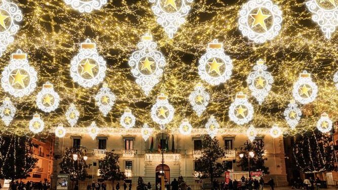 Recreación de las luces de Navidad que se instalarán en la Plaza del Carmen