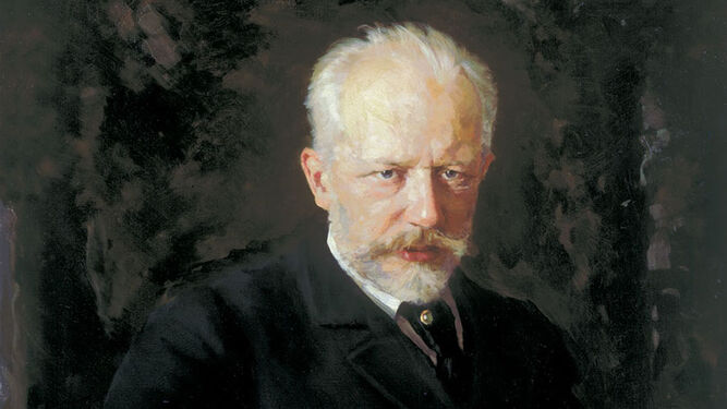Piotr Ilich Chaikovski retratado por Nikolai Kuznetsov a principios de 1893 (detalle).