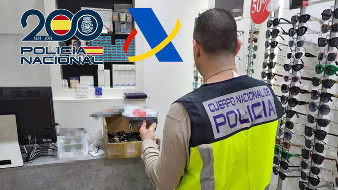 La Policía Nacional retira más de 700 artículos falsos de una marca de gafas que se vendían en ópticas de varias provincias, entre ellas Granada