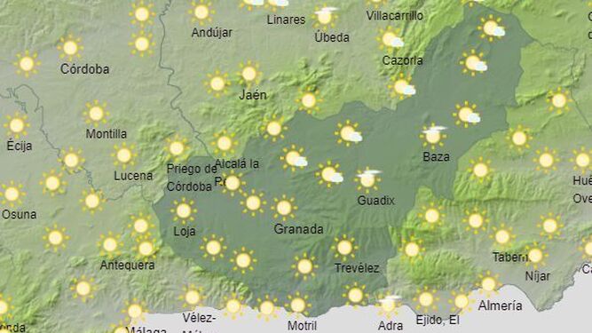 Tiempo en la provincia de Granada durante el miércoles 24 de enero