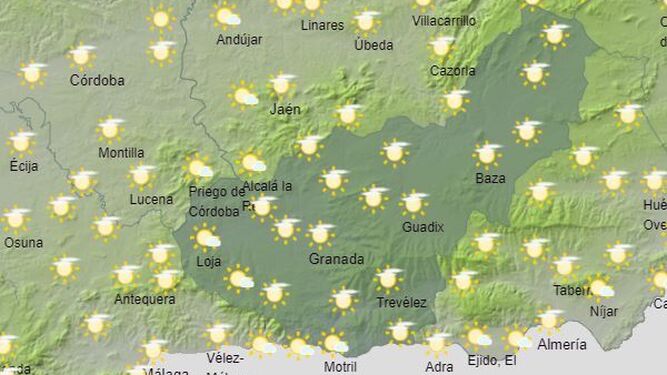 Tiempo en la provincia de Granada durante 25 de enero