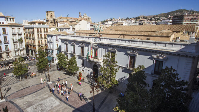 Imagen aérea del edificio Consistorial del Ayuntamiento de Granada