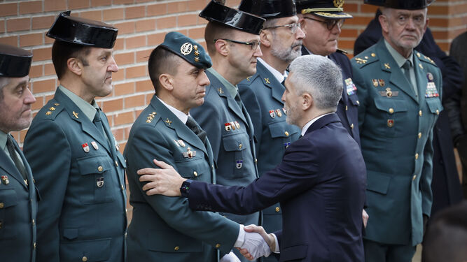 El ministro del Interior, Fernando Grande-Marlaska, a su llegada a la Comandancia de la Guardia Civil de Pamplona.