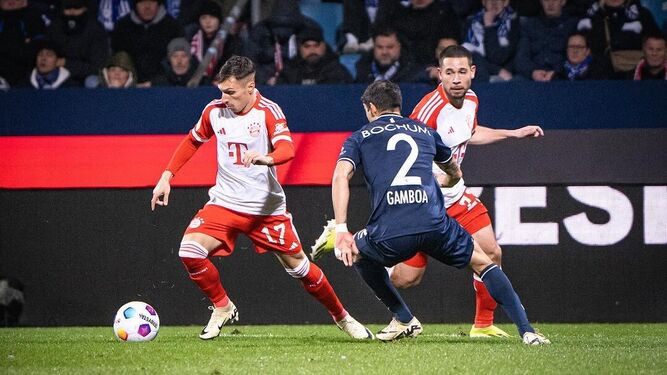 Bryan Zaragoza, en acción en el partido de su estreno con el Bayern