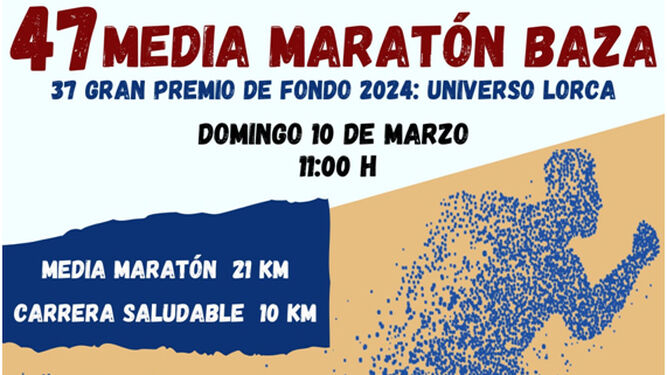 Cartel de la 47 media maratón 2024 en Baza