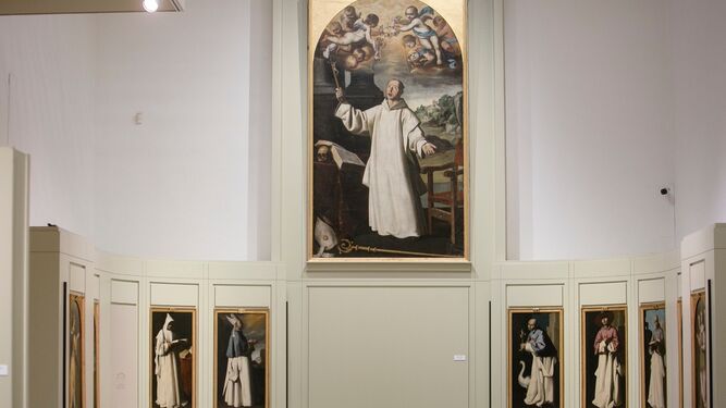 Sala de los cuadros de Zurbarán en el Museo de Cádiz.