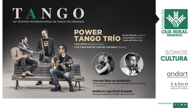 Cartel Power Tango Trío Fundación Caja Rural Granada.